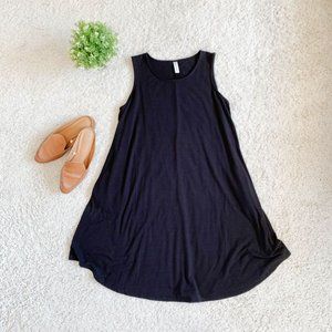 Black Midi Swing Dress + Pockets!
